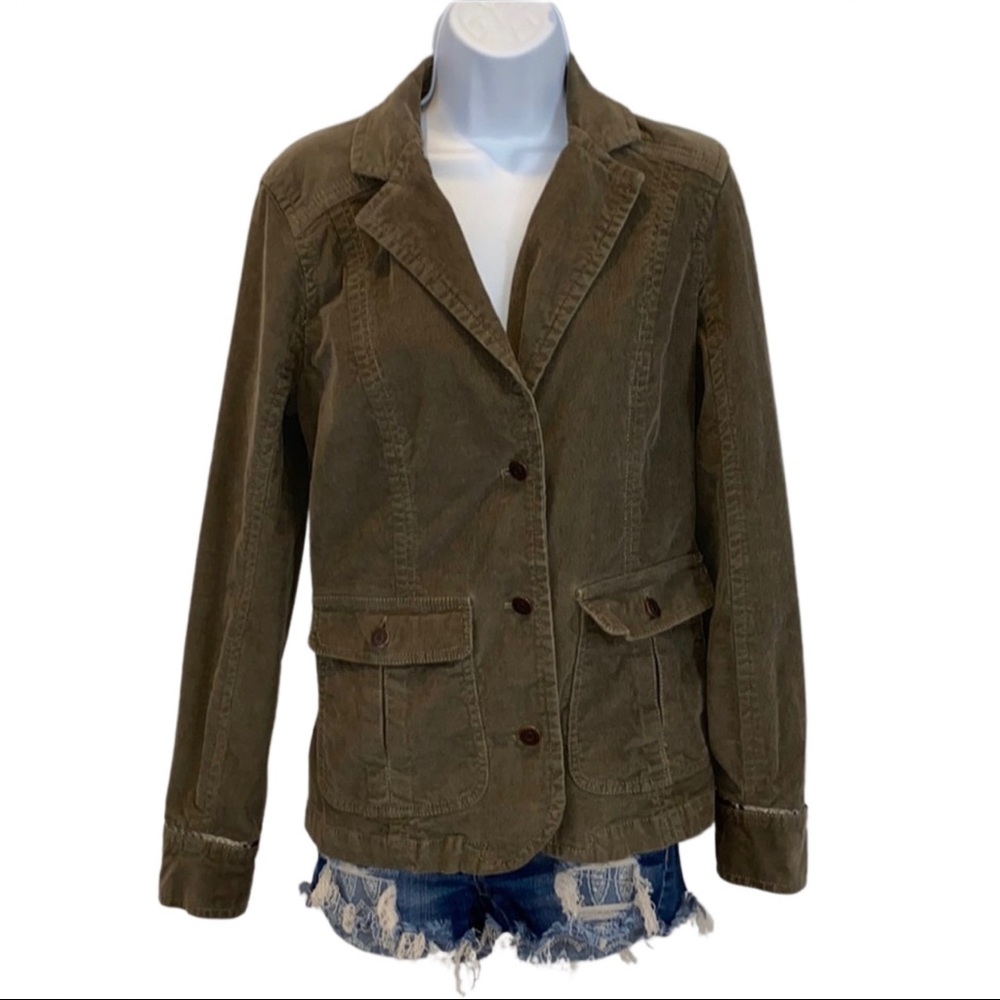 Eddie Bauer brown corduroy button down oversized blazer size M